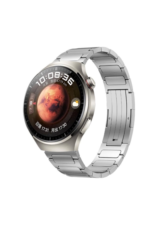 حزام من الفولاذ المقاوم للصدأ متوافق مع ساعة هواوي GT4/GT3/GT2/ساعة 3/4 (46mm و 48mm) – سوار معدني بإغلاق سريع بزرين