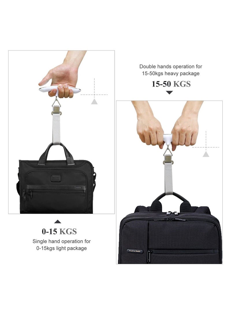 Portable Luggage Scale Travel Scale Hanging Suitcase Scales Weights with Tare Function 110lb 50KG Capacity, Silver - Image 2