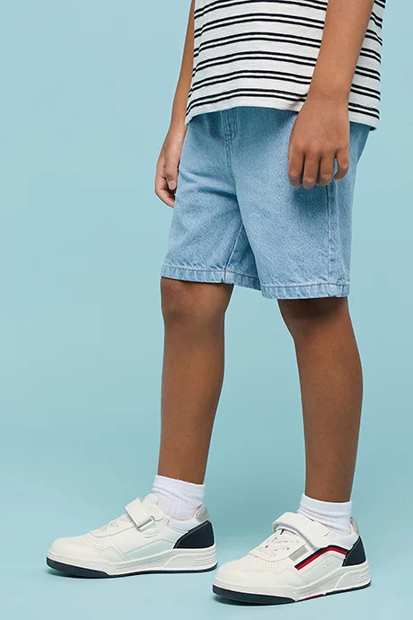R&B Washed Denim Shorts with Drawstring Waist