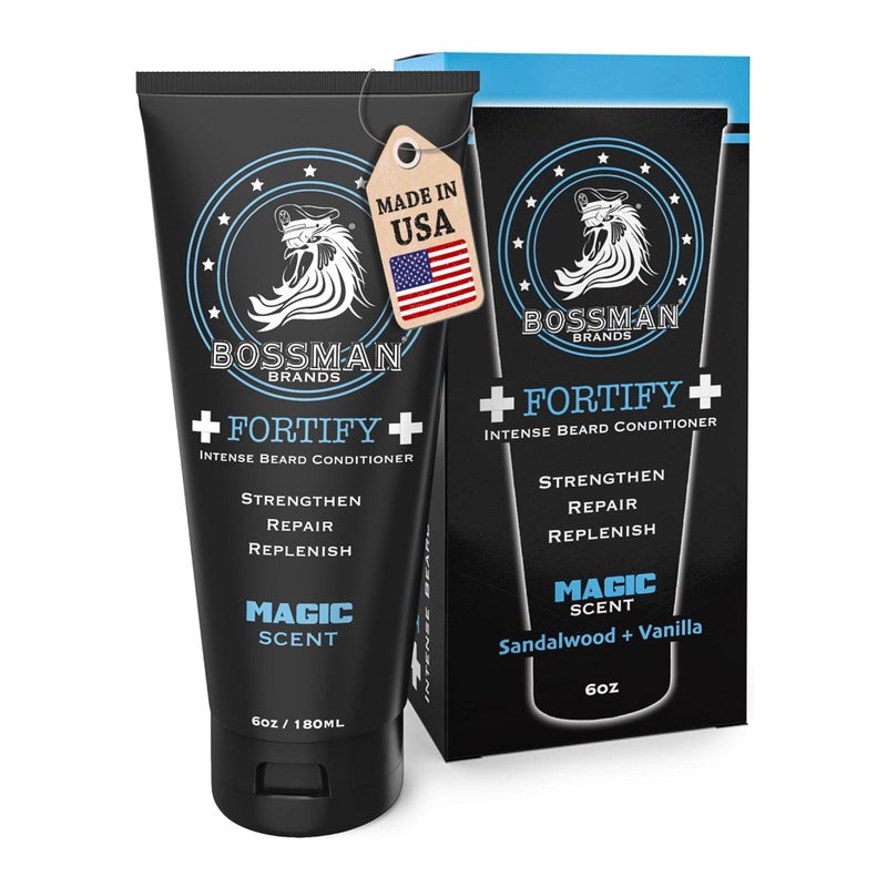 Bossman Fortify Intense Beard Conditioner for Men Magic Scent  Moisturizes Replenishes  Protects with Natural Ingredients  Thicker Formula Made in USA