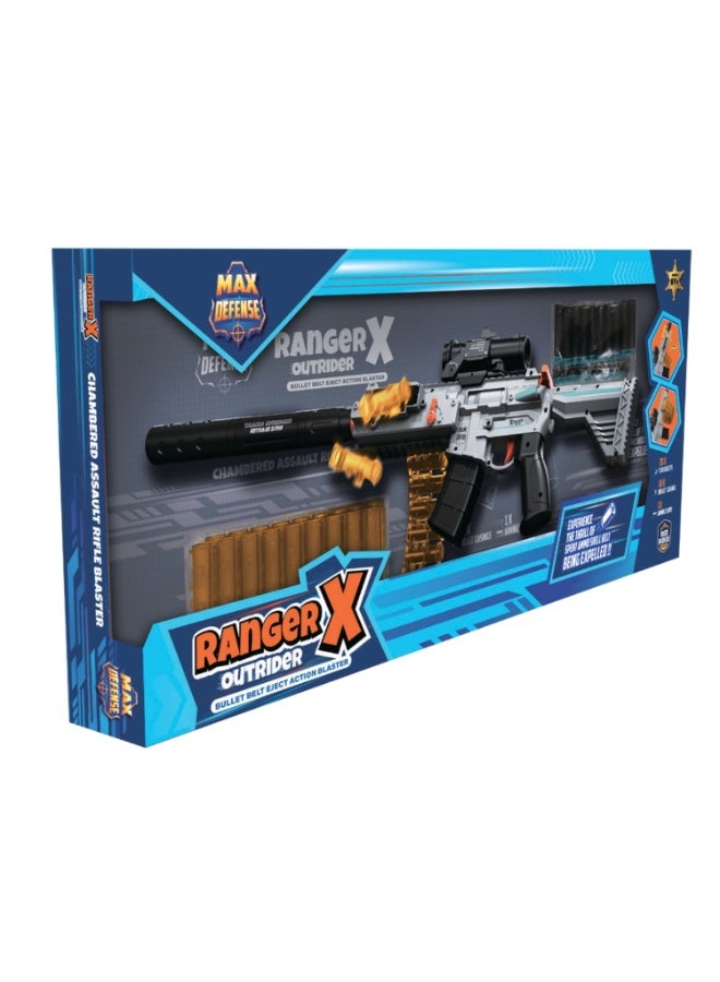 Max Defense Outrider Bullet Belt & Shell Eject Action Blaster | 20X Eva Bullets | 18X Bullet Casting | 1X Aiming Scope | Age 6+ Max Defense Ranger X - Image 2