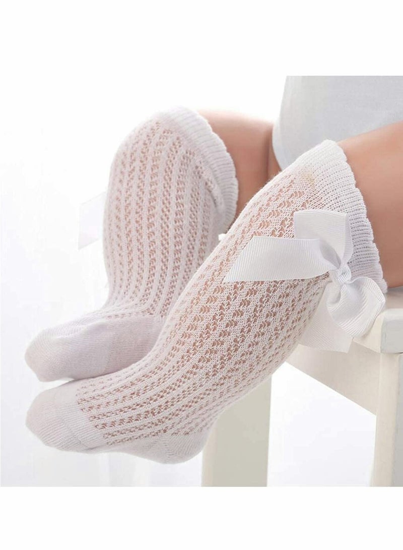 Barakah Baby Girls Knee High Mesh Socks Breathable Infants Toddlers Bowknot for Dress - Image 4