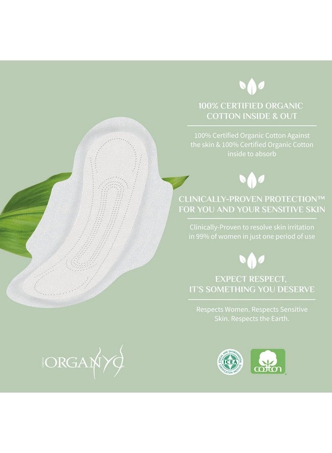 Organyc 100% Certified Organic Cotton Feminine Pads with Wings, Heavy Flow/Absorbency, 10 Count (Pack of 6) - Image 4