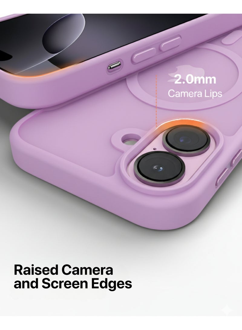 INFINYTY iPhone 17 Frosted Soft Touch Case - Gleam Purple, Anti-Slip Grip, MagSafe Compatible, Mil. Grade Drop Protection, Translucent Frosted Back, Air Cushion Corners, Matte Finish, Scratch-Resistant, Hybrid Cover, Raised Camera and Screen Protection - Image 2
