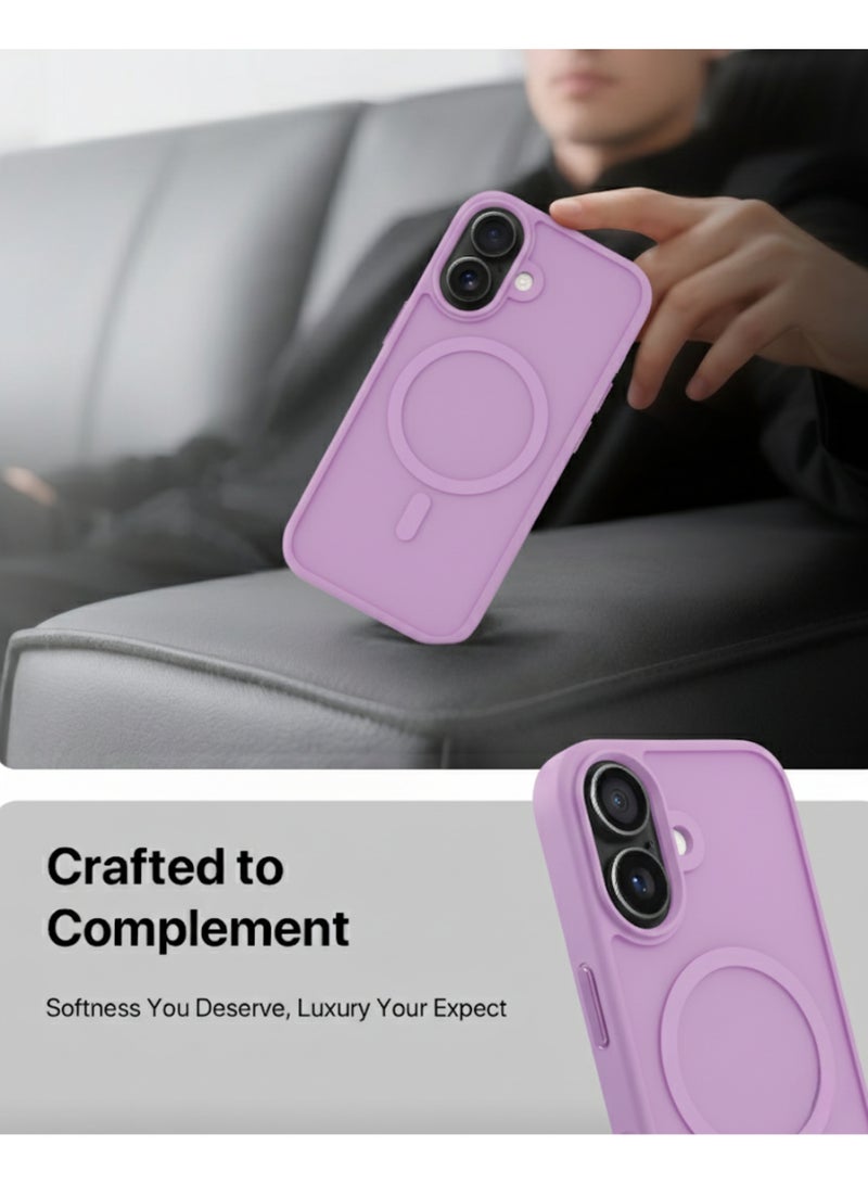 INFINYTY iPhone 17 Frosted Soft Touch Case - Gleam Purple, Anti-Slip Grip, MagSafe Compatible, Mil. Grade Drop Protection, Translucent Frosted Back, Air Cushion Corners, Matte Finish, Scratch-Resistant, Hybrid Cover, Raised Camera and Screen Protection - Image 3