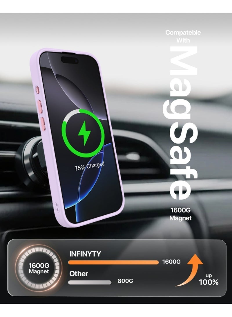 INFINYTY iPhone 17 Frosted Soft Touch Case - Gleam Purple, Anti-Slip Grip, MagSafe Compatible, Mil. Grade Drop Protection, Translucent Frosted Back, Air Cushion Corners, Matte Finish, Scratch-Resistant, Hybrid Cover, Raised Camera and Screen Protection - Image 4