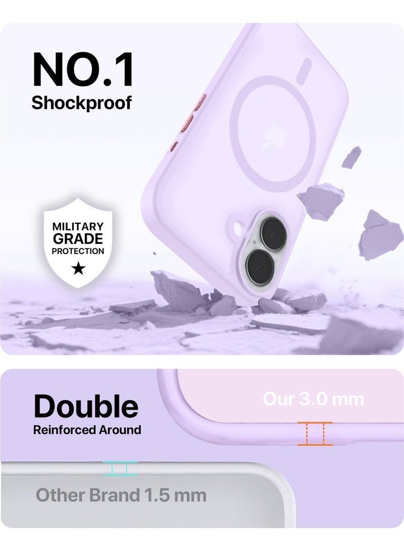 INFINYTY iPhone 17 Frosted Soft Touch Case - Gleam Purple, Anti-Slip Grip, MagSafe Compatible, Mil. Grade Drop Protection, Translucent Frosted Back, Air Cushion Corners, Matte Finish, Scratch-Resistant, Hybrid Cover, Raised Camera and Screen Protection - Image 3