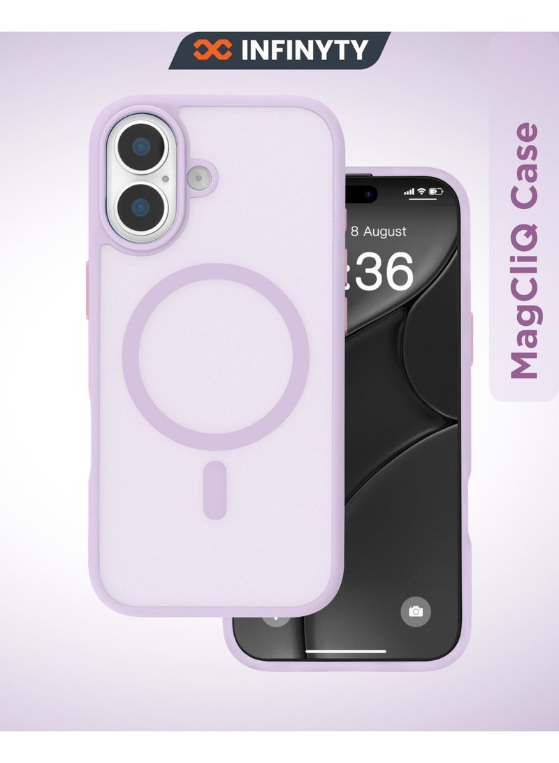 INFINYTY iPhone 17 Frosted Soft Touch Case - Gleam Purple, Anti-Slip Grip, MagSafe Compatible, Mil. Grade Drop Protection, Translucent Frosted Back, Air Cushion Corners, Matte Finish, Scratch-Resistant, Hybrid Cover, Raised Camera and Screen Protection - Image 1