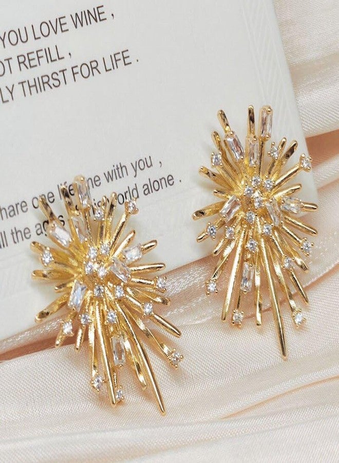 MEENAZ Earrings For Women & Girls Stylish | Western Korean Earrings Bali | Butterfly| Stud Earrings Set for Women Moti Accessories Aesthetic | Fashion American Diamond AD CZ Gold Stud earinging 79 - Image 5