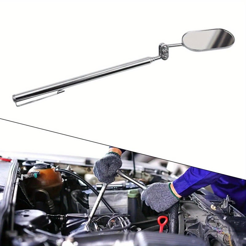 360 Degree Rotating Retractable Inspection Mirror Flexible Mechanic Tool For Car Maintenance And Condition Assessment Conductive Material Silvery - Image 5
