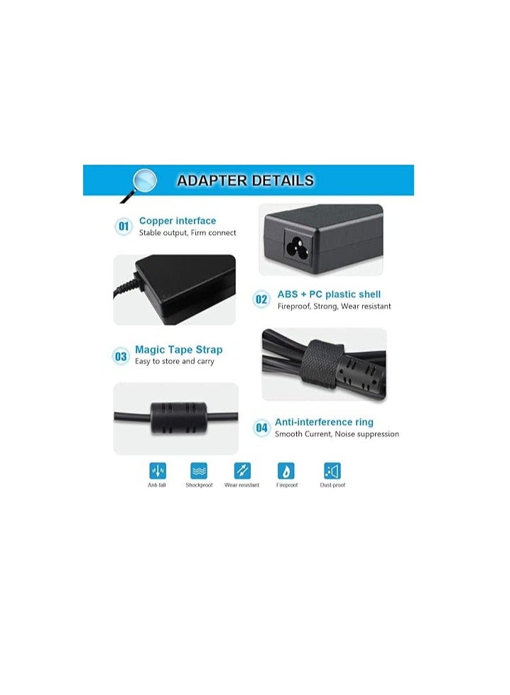 Terabyte محول تيار متردد 19 فولت 4.74 أمبير 90 واط لجهاز لابتوب أيسر شاحن كمبيوتر محمول كابل طاقة مصدر توصيل (متوافق مع 75 واط 65 واط) حجم الموصل: 5.5x1.7 مم - Image 3