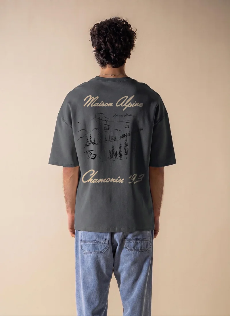 Shapes DARK GREY DURASOFT 2.0 ALPS PRINTED T-SHIRT for Men | Best Price UAE