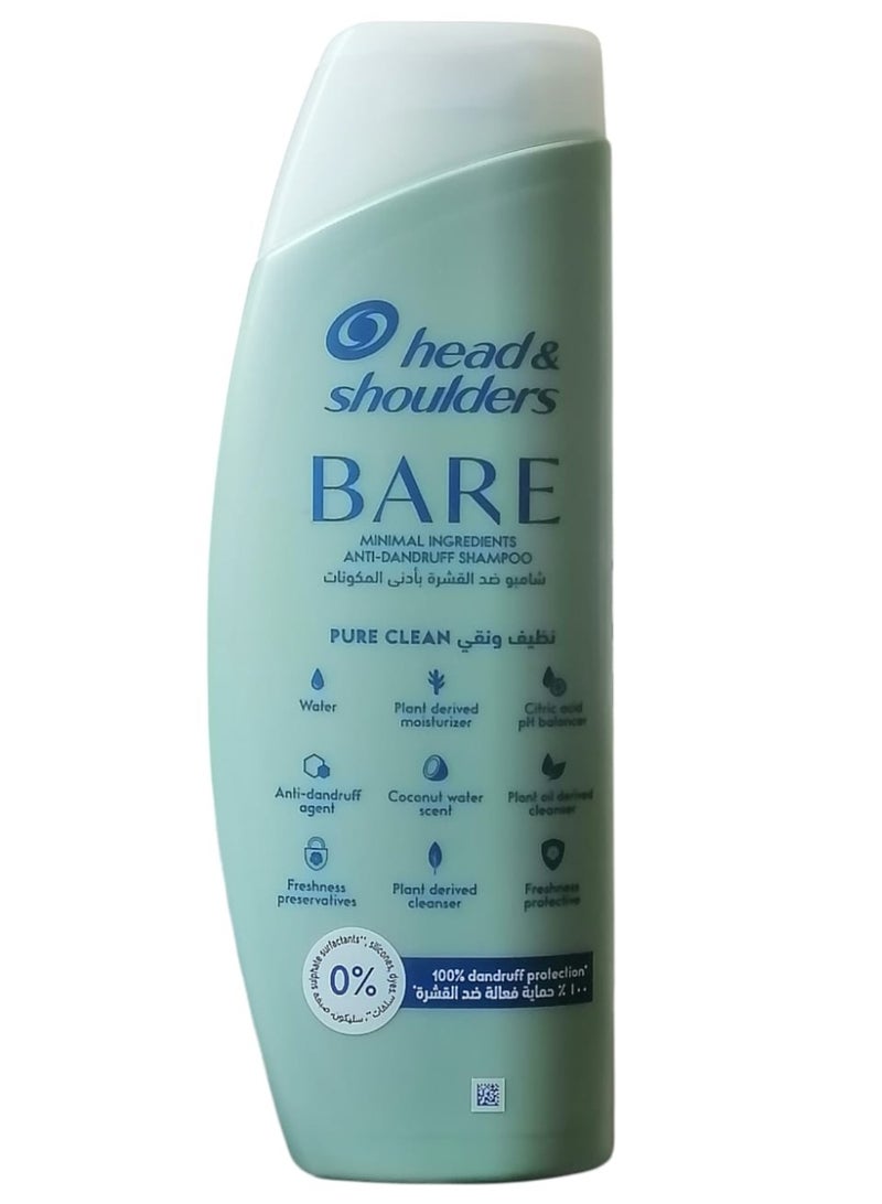 Head & Shoulders Bare Minimal Ingredients Anti-Dandruff Shampoo Pure Clean 400ml