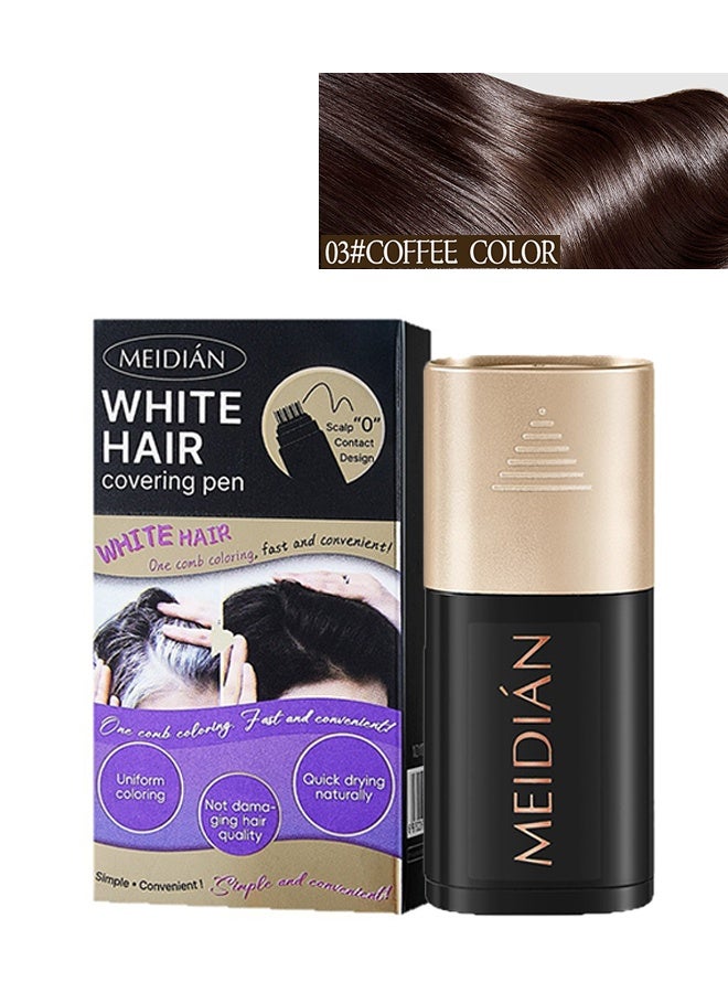 Meidián White Hair Covering Pen, Root Touch Up, Instantly Hairline Shadow Gray Touch-up Cover Up, Multi-Functional Quick Covering Gray Hair& Beard,Long-Lasting Waterproof Temporary Touchup Stick 03#Coffeecolor - Image 1