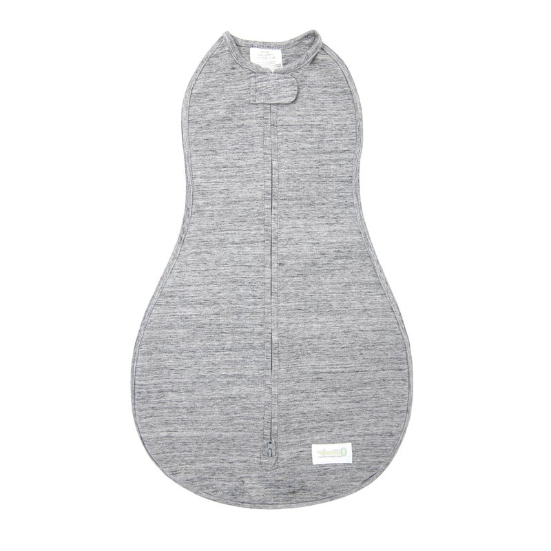 Woombie Original Baby Swaddling Blanket Soothing Cotton Baby Swaddle with Zipper Wearable Newborn Blanket Twilight Heather Gray 1419 lbs