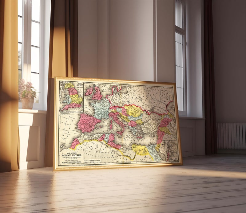 ArtCantHurtU 1875 Roman Empire Map - History Gifts For Men Women Teachers - History Of The Roman World - Wall Art Decor Poster - Ancient Civilizations - Roman History The Rise And Fall Of Great Powers (23"x36") - Image 5