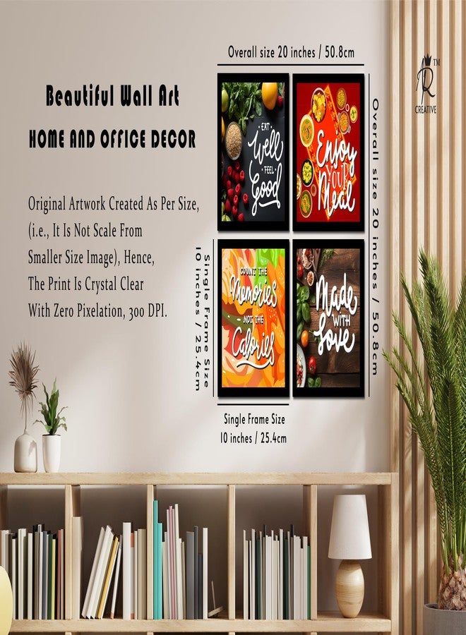 AR Creative Synthetic Fiber Eat Well, Enjoy Your, Count The, Made With - and Restaurant Quotes Print with Frame, Food Quotes, Funny, Home, Office Decor, Poster (10 inch x 10 inch) Set of 4 - Image 4