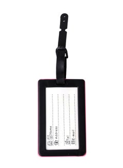 Cuisine Art Luggage Tag with Name ID Card, Personalized Identifier ID Labels, Flexible PVC Travel Tags, Secure Travel Luggage Labels for Baggage Identity, Suitcase Tag "Mine!" Design, Pink  - Image 2
