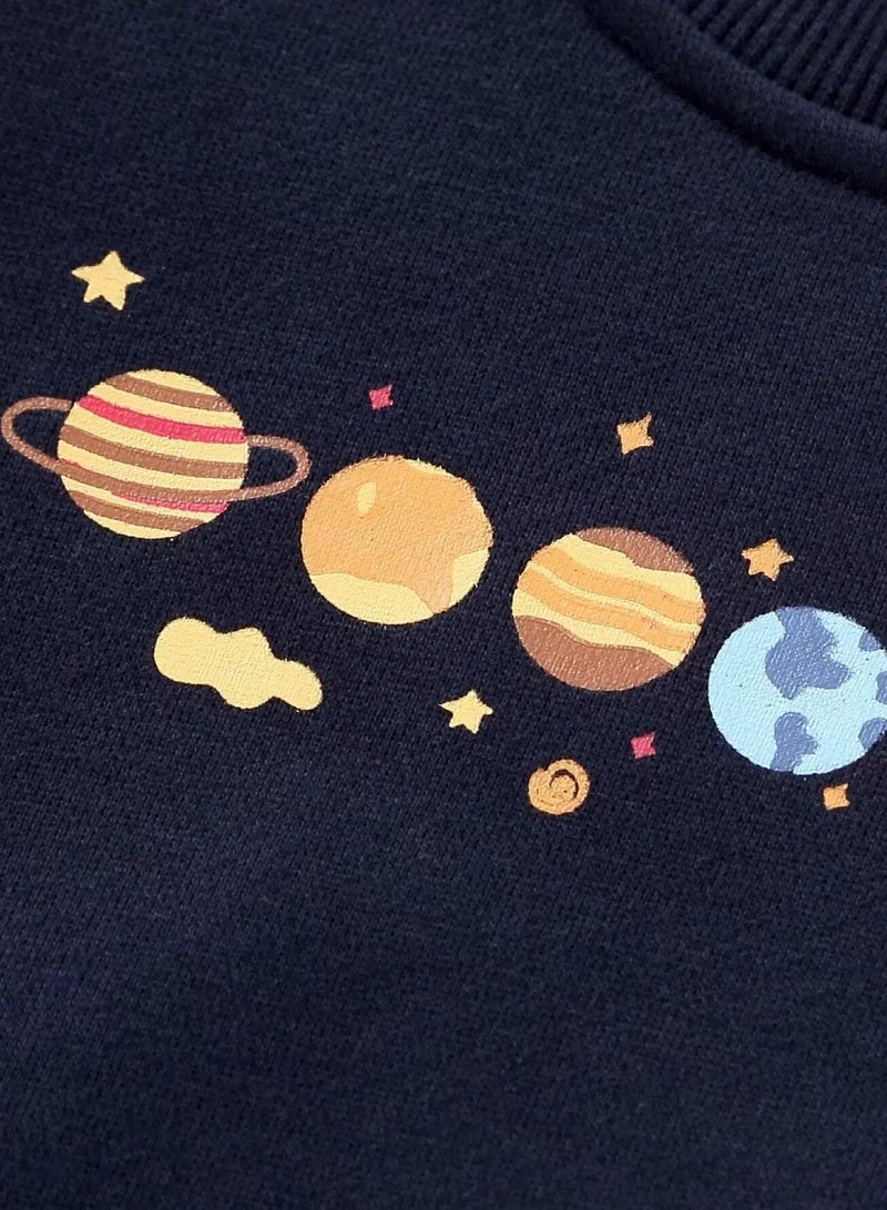 Baby Planet Print Thermal Pullover - Image 5
