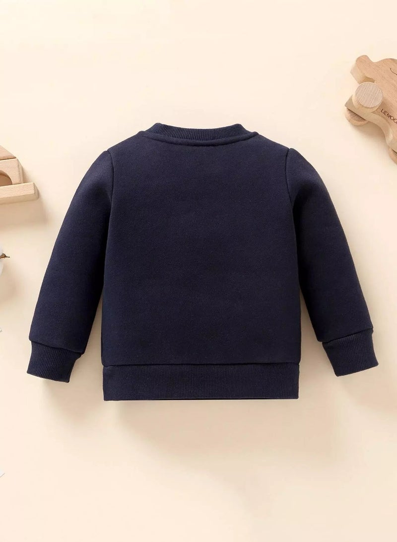 Baby Planet Print Thermal Pullover - Image 2