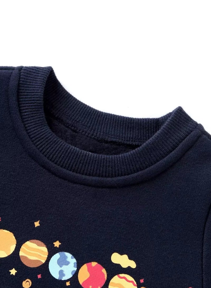Baby Planet Print Thermal Pullover - Image 3