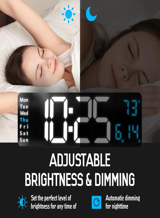 Opis Technology Opis Clock 1 (XXL 16'' White & Blue): The Colorful Retro Rectangular Digital Wall Clock, Digital Clock Wall, Digital Clock with Temperature, Timer and Counter - Image 5