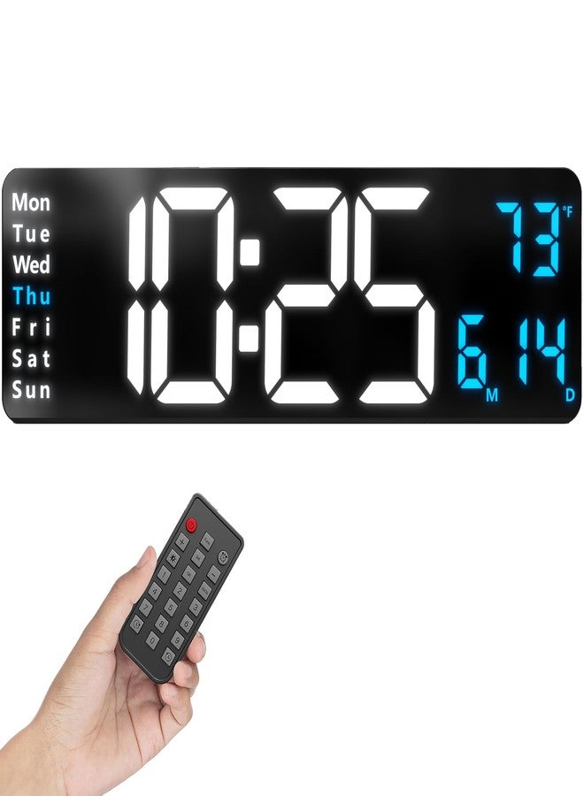 Opis Technology Opis Clock 1 (XXL 16'' White & Blue): The Colorful Retro Rectangular Digital Wall Clock, Digital Clock Wall, Digital Clock with Temperature, Timer and Counter - Image 1