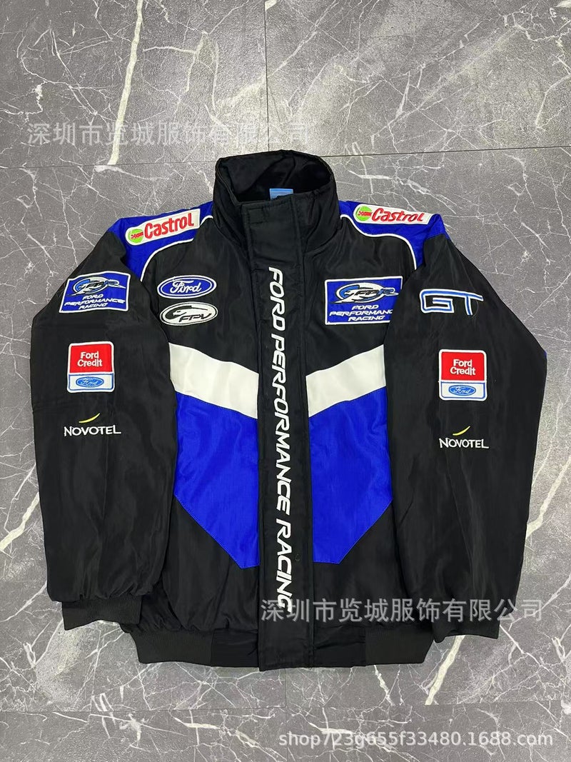 بدلة سباق F1 مطرزة عصرية أمريكية باردة هيب هوب جاكيت فيراري بدلة طيران كاجوال أزياء - Image 1