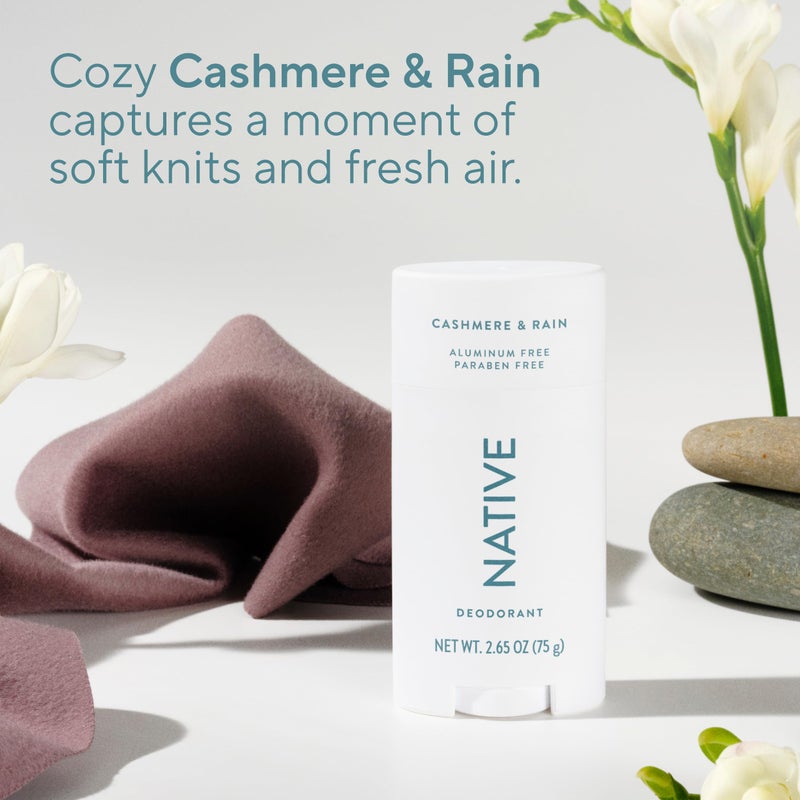 Native Deodorant Contains Naturally Derived Ingredients, 72 Hour Odor Control, Deodorant for Women and Men, Aluminum Free, Cashmere & Rain 2.65oz - Image 4