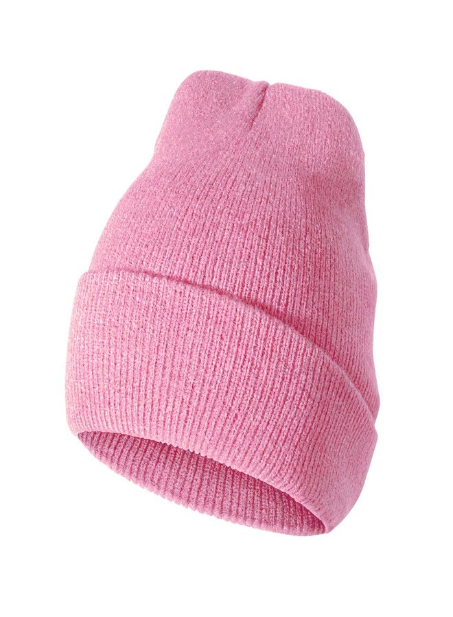 Scotamalone Beanie Hat for Women Men Knit Cuffed Cap Pink - Image 1