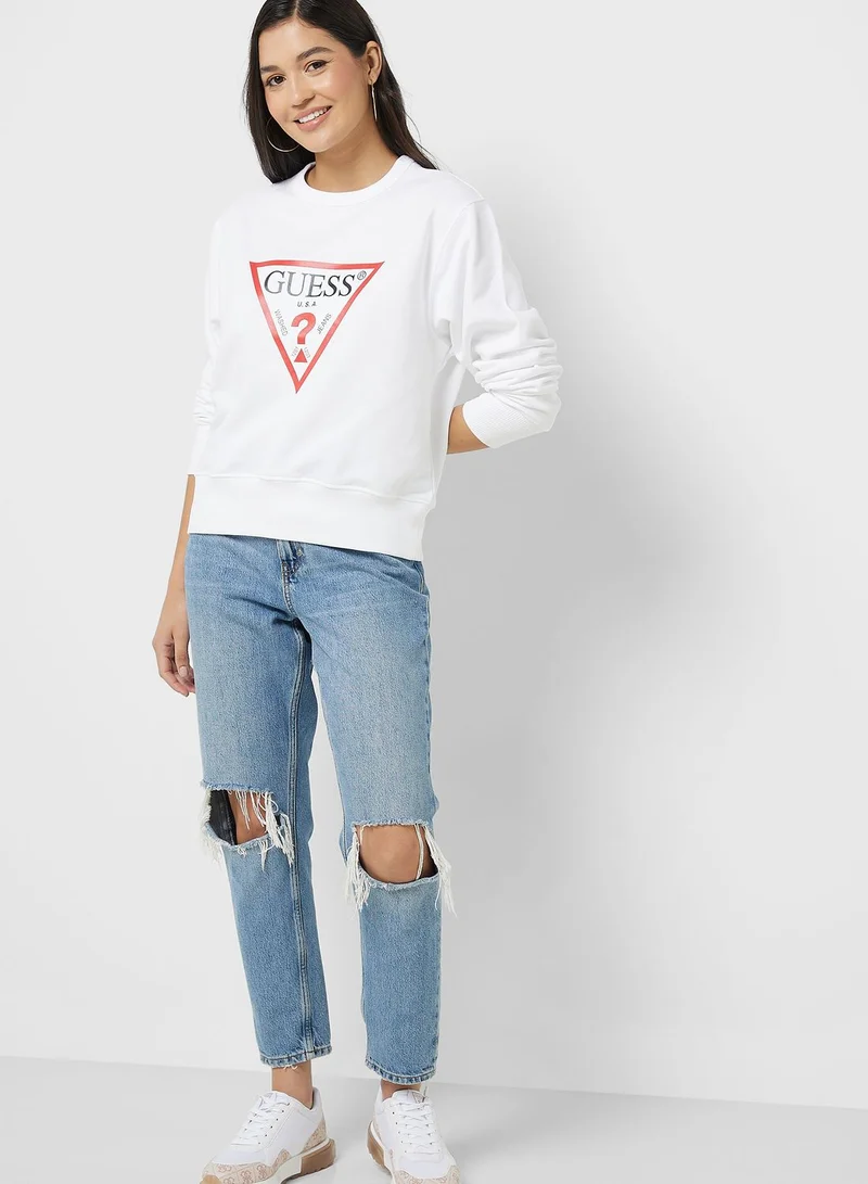 GUESS Round Neck Graphic Sweatshirt