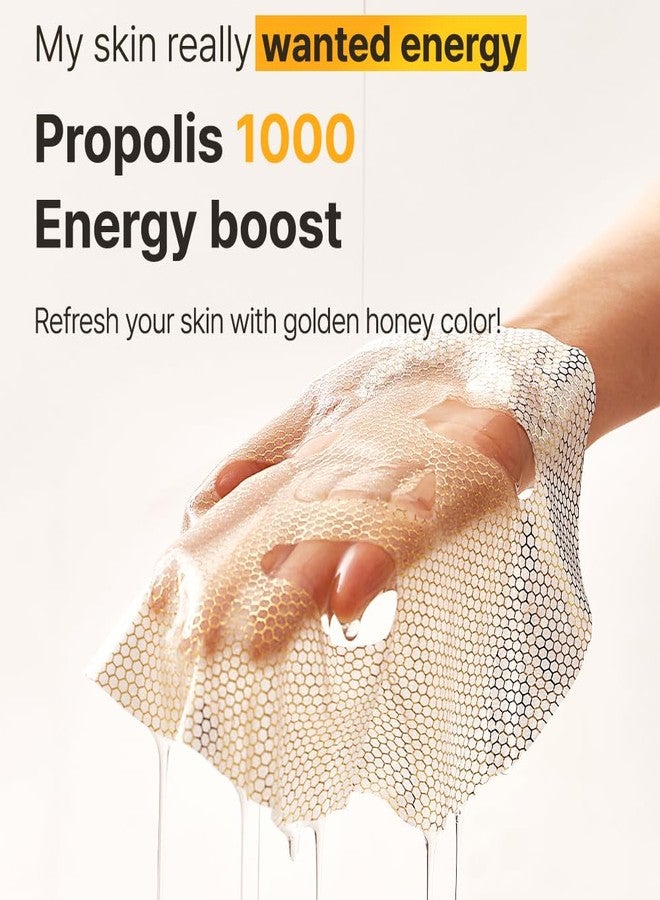 WELLDERMA Propolis 1000 Energy Boosting Sheet Mask – 5 Sheets | Korean Face Mask for Hydration, Vitality & Radiant Care | Infused with Propolis Extract 1,000ppm & Honey - Image 4