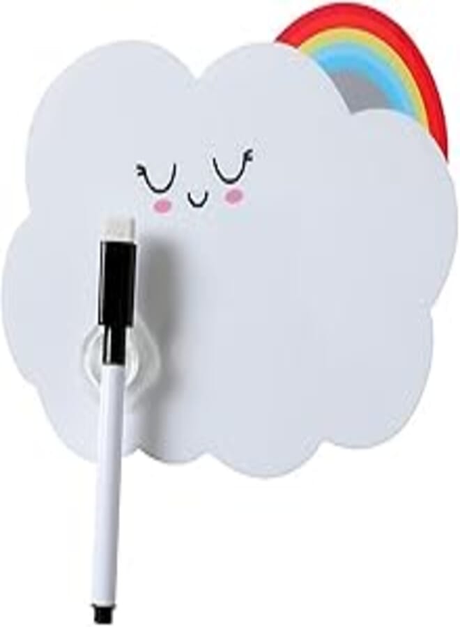 Creative Cartoon Fridge Sticker with Cloud Shape Erasable Message Board, Creative Wall Decor Letter Sticker, Writing Board with Note Pen, Sticker (1)