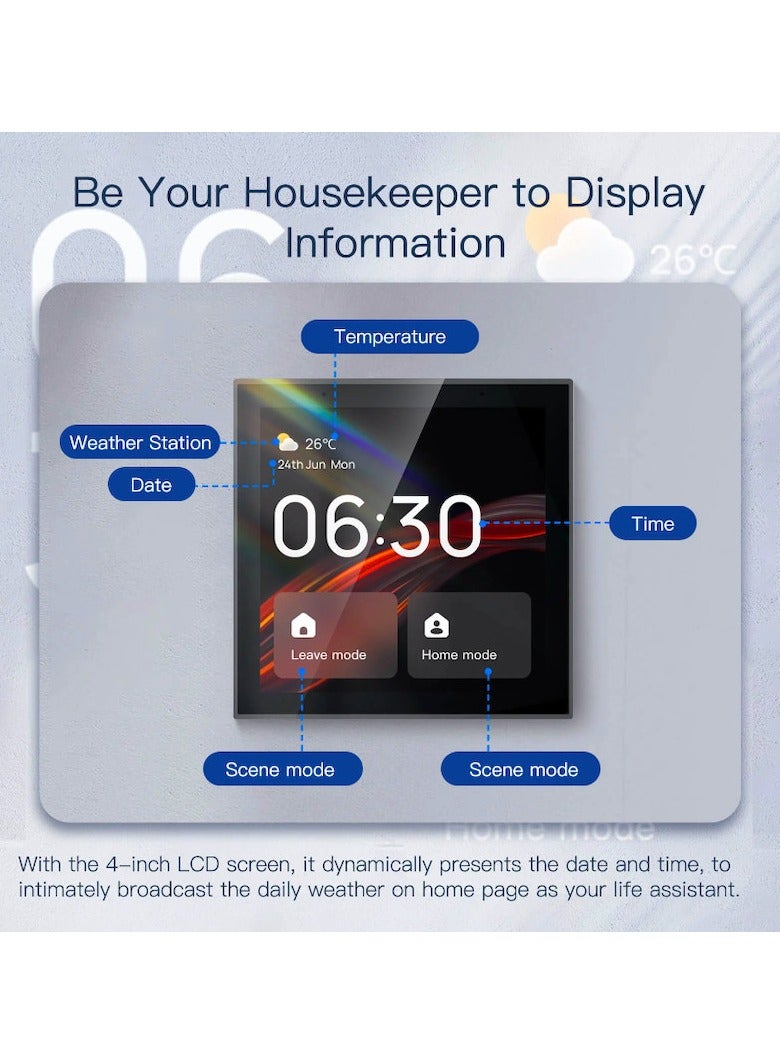 تويا لوحة تحكم ذكية من tuya مقاس 4 بوصات مع Alexa  مدمجة - Image 5