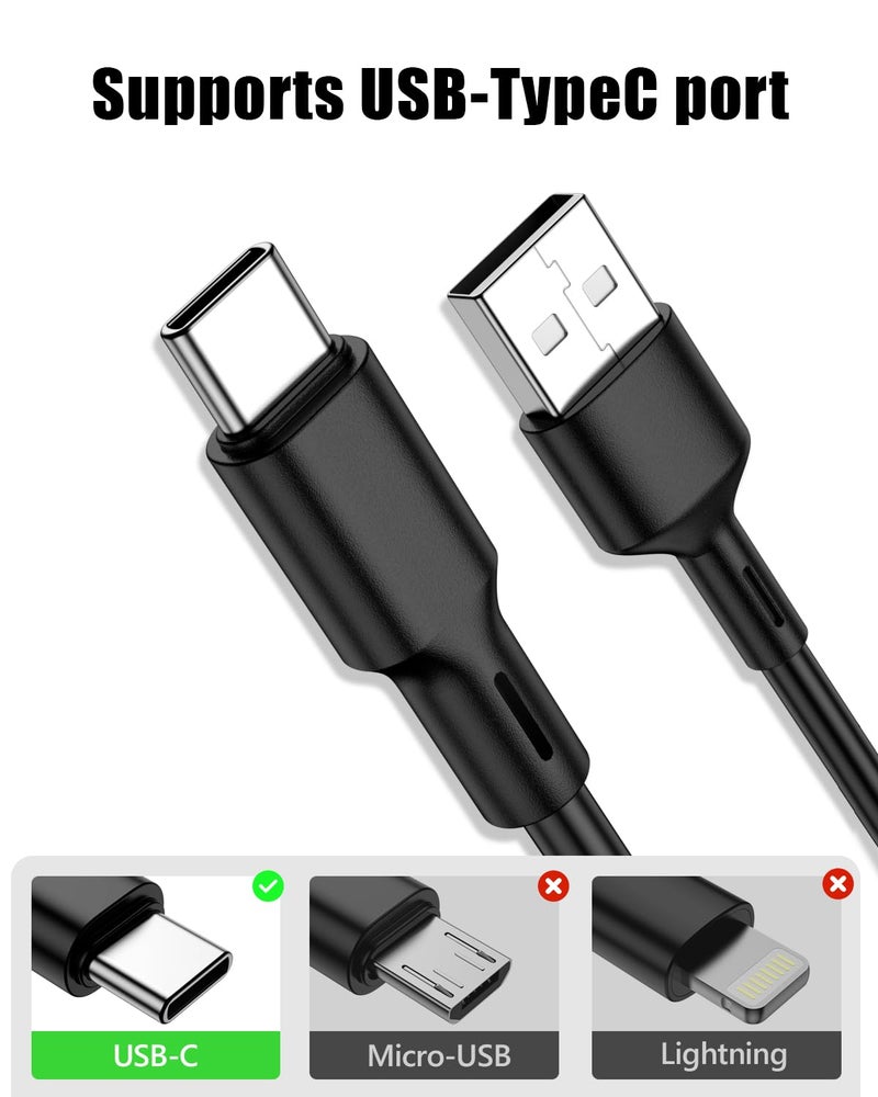 شيتيك كابلات USB من النوع C من 4 قطع (3 أقدام/1 متر)، كابل USB من A إلى C، سريعة الشحن 2.4A، سلك PVC لهاتف iPhone 16 15 Pro Max وGoogle Pixel وiPad Pro وMacBook Pro وSwitch tec. (النوع C، 4 قطع [أسود A]، 1 متر) - Image 2