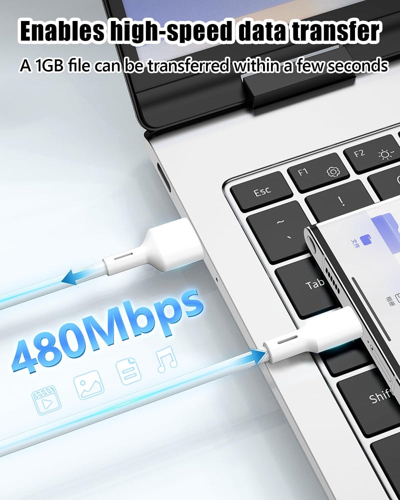 شيتيك كابلات USB من النوع C من 4 قطع (3 أقدام/1 متر)، كابل USB من A إلى C، سريعة الشحن 2.4A، سلك PVC لهاتف iPhone 16 15 Pro Max وGoogle Pixel وiPad Pro وMacBook Pro وSwitch tec. (النوع C، 4 قطع [أسود A]، 1 متر) - Image 3