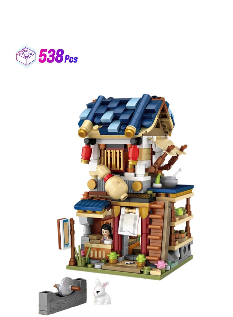 538pcs Grass Shop Model Set Building Blocks Leisure Stress Relief Assembling Building Assembly Toys Children Adult Home Decorations - Image 1