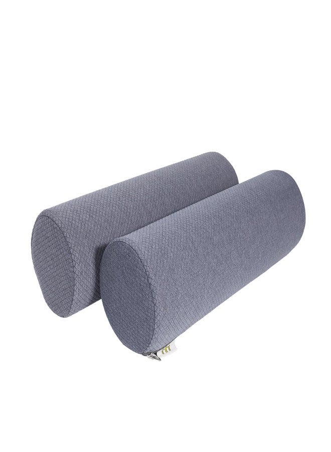 M Mute Touch 2 Pack Round Massage Table Bolster Pillow Pad, Bolster Pillow, Round Pillows, Suitable for Earthlite Massage Table (Grey, 5.9''x19.6'') - Image 1