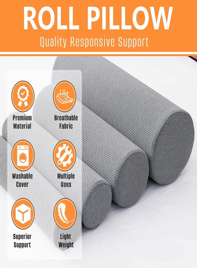 M Mute Touch 2 Pack Round Massage Table Bolster Pillow Pad, Bolster Pillow, Round Pillows, Suitable for Earthlite Massage Table (Grey, 5.9''x19.6'') - Image 3
