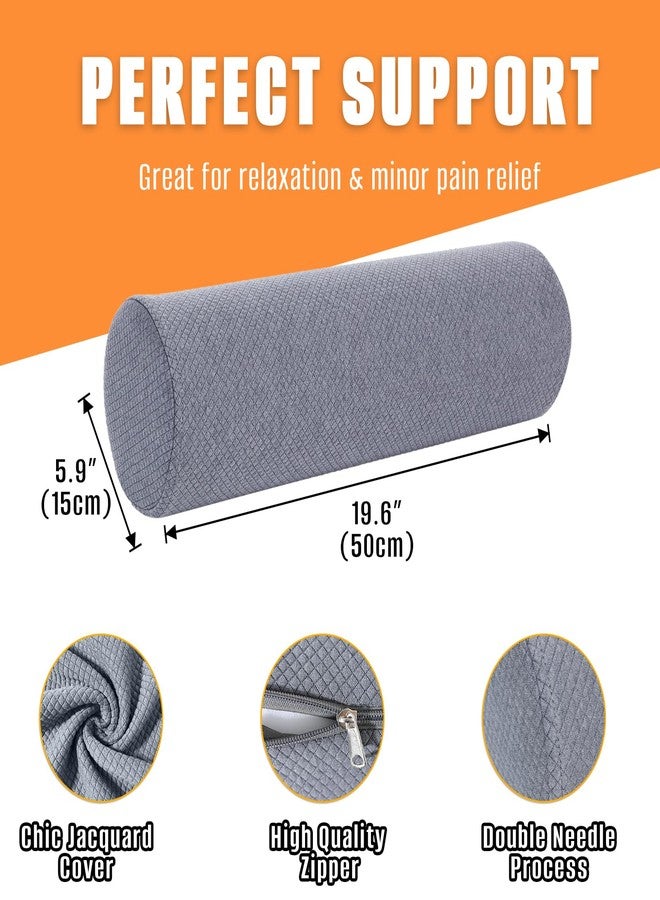 M Mute Touch 2 Pack Round Massage Table Bolster Pillow Pad, Bolster Pillow, Round Pillows, Suitable for Earthlite Massage Table (Grey, 5.9''x19.6'') - Image 2