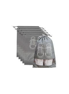 Generic 12 Pcs Large Shoe Storage Bags, Dustproof Drawstring Shoes Bags with Transparent Slot, Portable Waterproof Packing Organizers for Daily and Travel Use, Grey, Classic  - Image 1