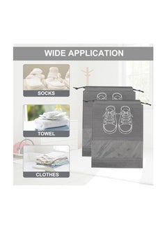 Generic 12 Pcs Large Shoe Storage Bags, Dustproof Drawstring Shoes Bags with Transparent Slot, Portable Waterproof Packing Organizers for Daily and Travel Use, Grey, Classic  - Image 4