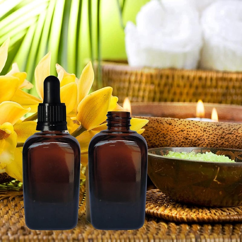 Devinez (Pack of 2) Multipurpose Refillable Amber Square Shape Glass Bottle, 15 ml with Black Glass Dropper for Cosmetics, Serum, Essential Oils, Blends, Skin Care, Travel, Toners & DIY - Image 4