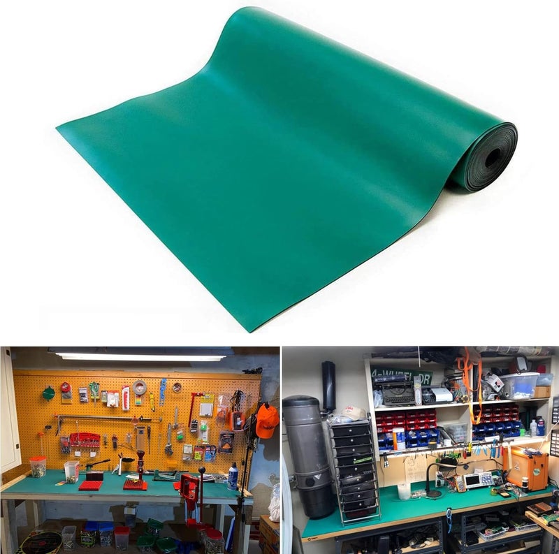 MYOYAY 23.6" x 118" Rubber ESD Soldering Mat Roll 0.08" Thick Anti-Static High Temperature Workbench Mat Electrical Grounding Desk Pad for Workstation Soldering Electronics Circuit Board Repair - Image 1