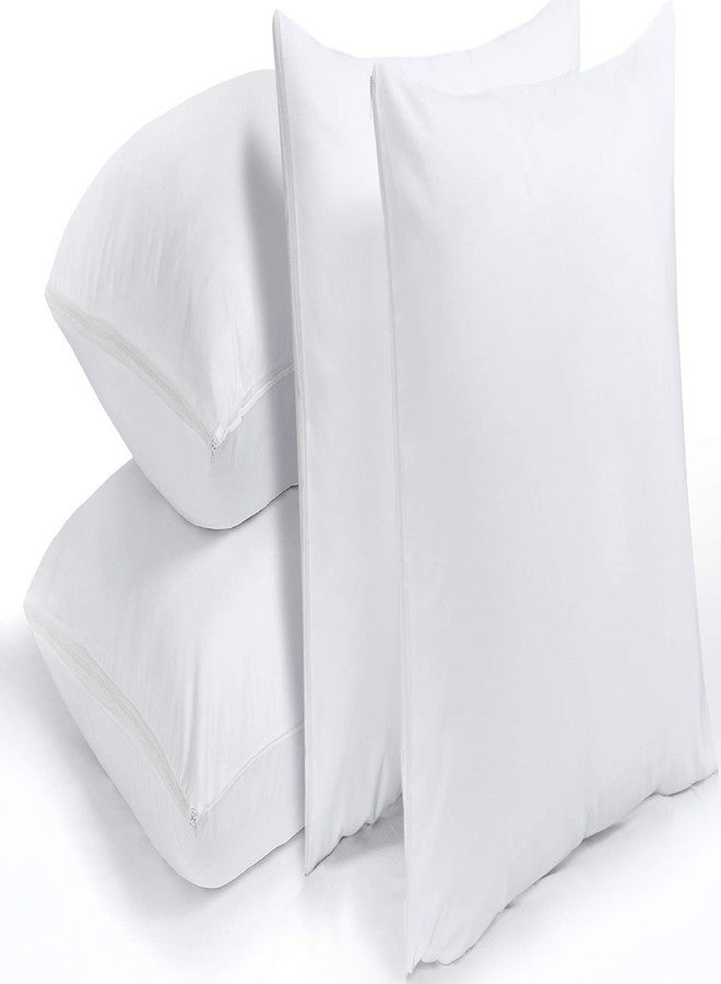 Niagara Sleep Solution Niagara 4 Pack Pillow Protectors Standard 20x26 Inches Lab Certified Ultra Fresh Treated 100% Cotton Non Crinkle Quiet Breathable Zipper Covers Cases White - Image 2