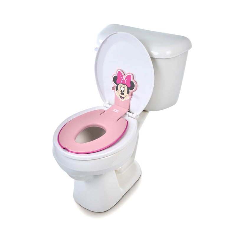 Bright Starts Disney Baby Minnie Mouse Flip & Sit Potty Training Seat, Attaches to Toilet Securely, Space Saving Design Fits Most Toilets - Image 1