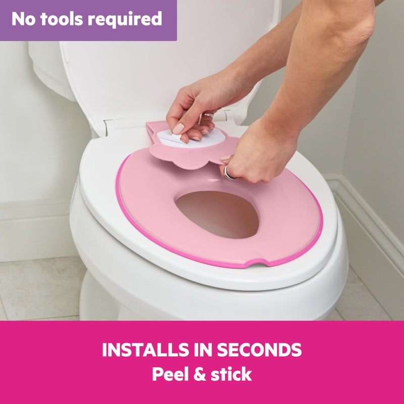 Bright Starts Disney Baby Minnie Mouse Flip & Sit Potty Training Seat, Attaches to Toilet Securely, Space Saving Design Fits Most Toilets - Image 2