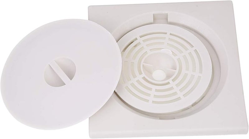 BMB Trusted all-purpose quality Plastic Floor Drain - 20x20cm, White - Square Drain Cover with Lid and Strainer, Anti-Clog and Insect-Blocking Design, Easy to Clean - Ideal for Bathrooms, Kitchens, Balconies, Outdoor Drainage Tiered cost purchase alternatives - Image 3