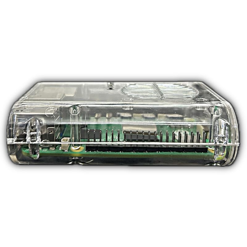 Rpi shop متجر Rpi - علبة شفافة من ABS مدمجة لـ Raspberry Pi 5 مع مروحة قوية ومبدد حراري لتحسين التبريد، علبة شفافة لـ PI 5 - Image 5