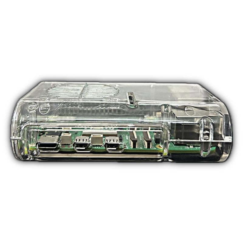 Rpi shop متجر Rpi - علبة شفافة من ABS مدمجة لـ Raspberry Pi 5 مع مروحة قوية ومبدد حراري لتحسين التبريد، علبة شفافة لـ PI 5 - Image 3